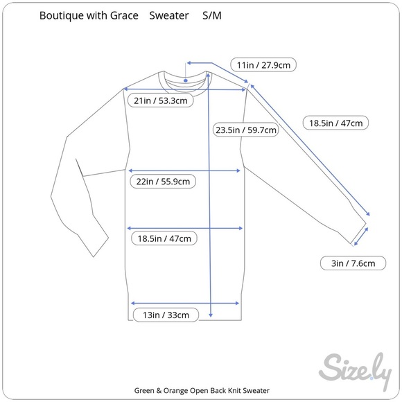 NWT Gorgeous Orange & Green Striped V-Neck Open Back Knit Sweater - Picture 7 of 8